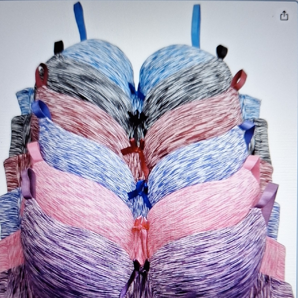 Colorful Patterned 6 Bras Set NEW